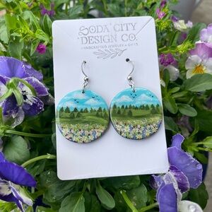 Beautiful Handcrafted Clay Flower Field Earrings